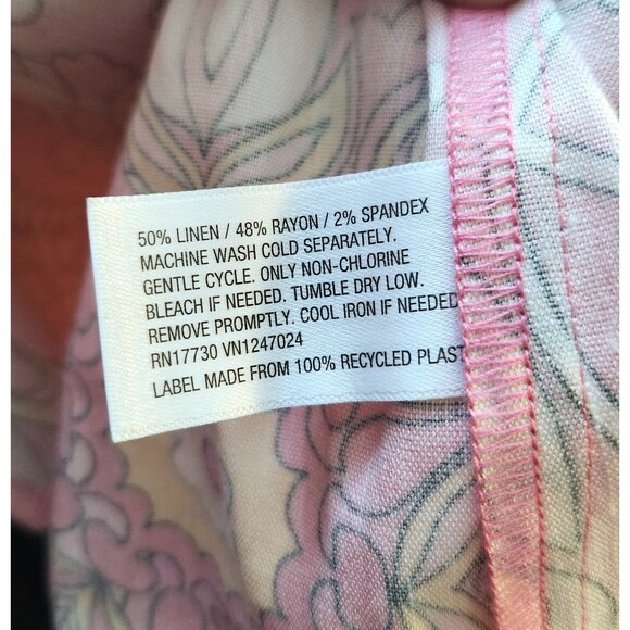 NWT Rixo Target Women's 16-18 Pink Floral Linen Blend Mod A-line Mini Dress 60s - Picture 8 of 12